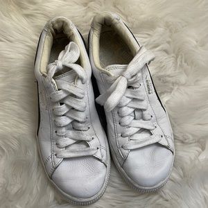 Puma Basket black and white leather women size 6